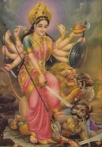 Durga slaying Maheshasura
